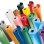 Rolls of clear and coloured PVC